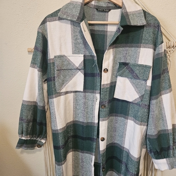 Shein Flannel Long Shacket S - Picture 3 of 9